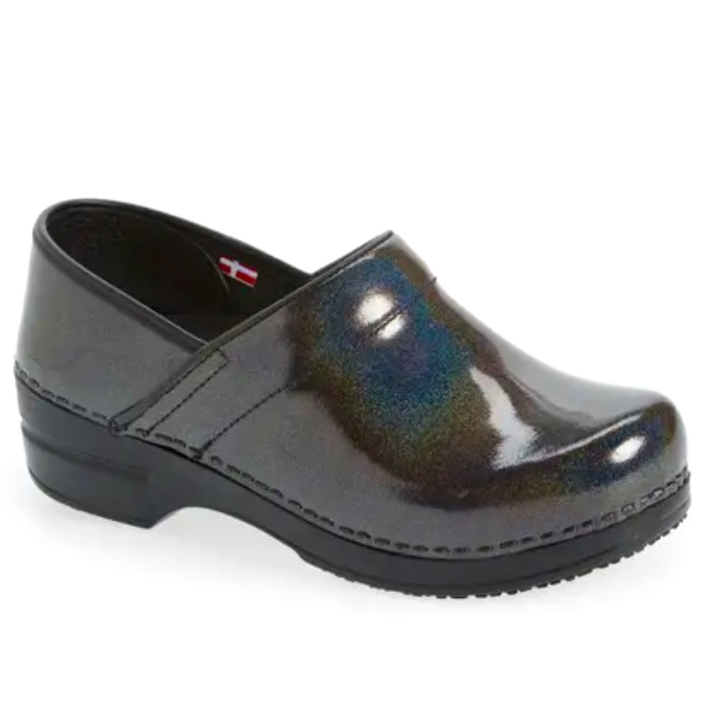 Dansko Shimmering Black Clogs